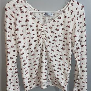 Hollister cinch-front long sleeve shirt